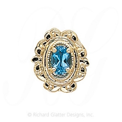 GS316 BT - 14 Karat Gold Blue Topaz Slide 
